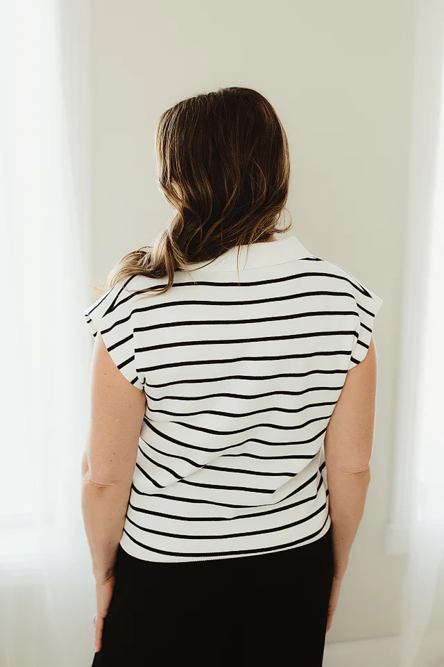 Black & Ivory Sutton Stripe Top - Image 3