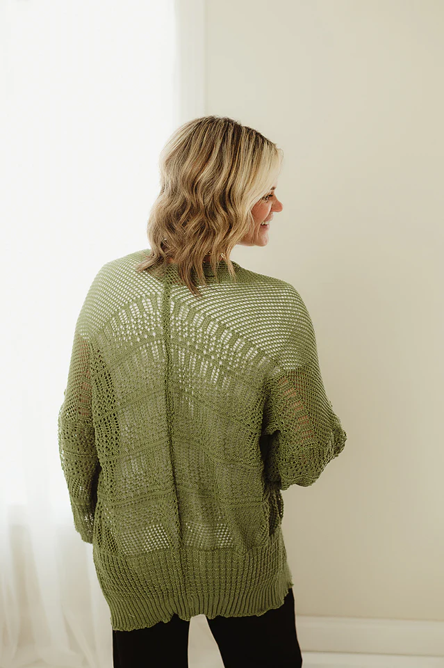 Knit Netted Cardi - Image 15