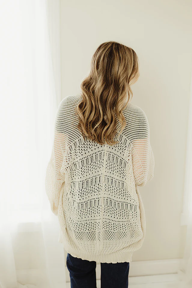 Knit Netted Cardi - Image 3