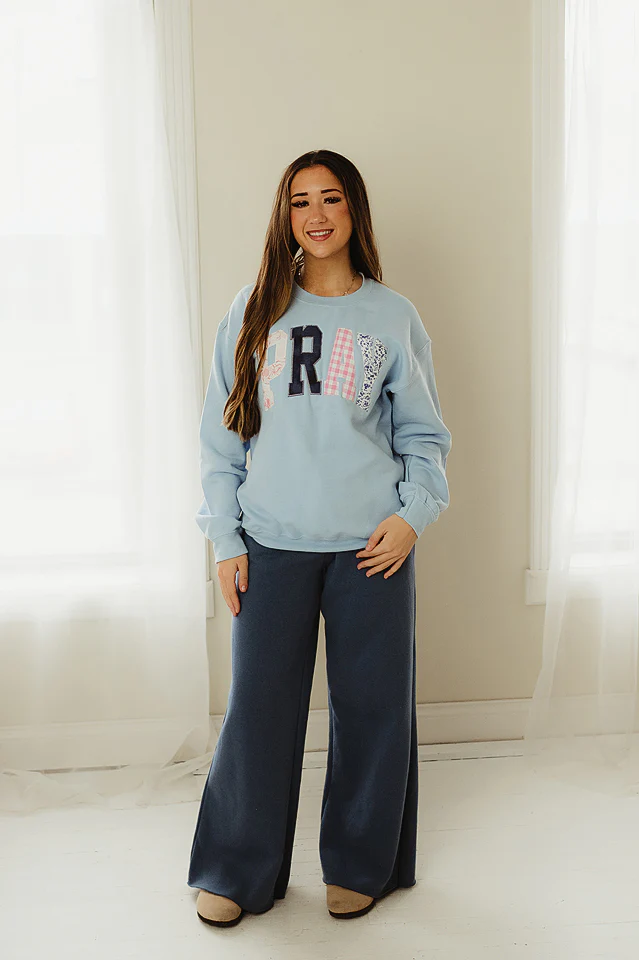 Light Blue Pray Statement Crew - Image 2