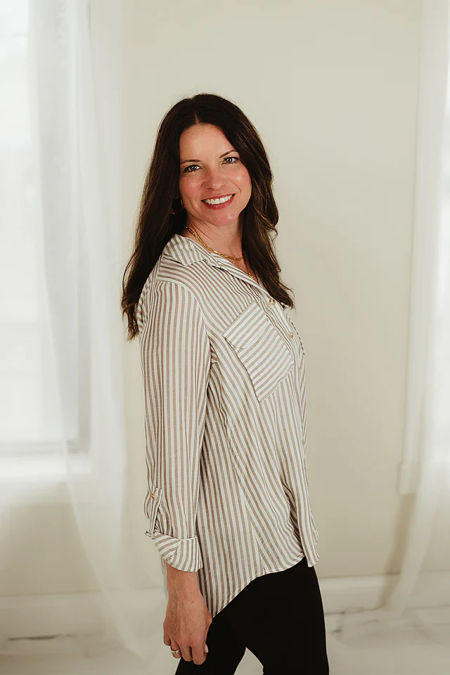 Brown Lightweight Striped Button Down - Image 3
