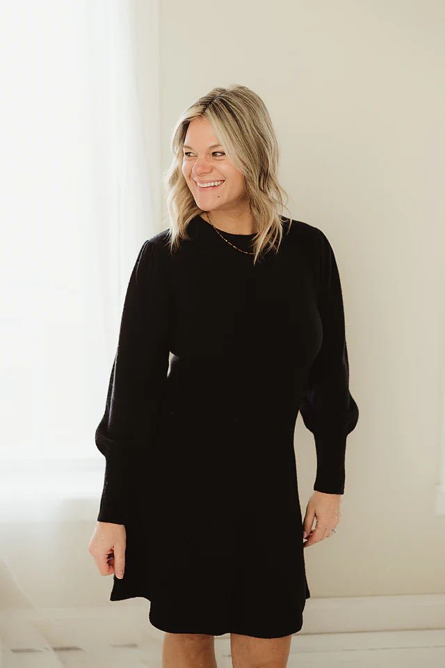 Puff & Flare Sweater Dress