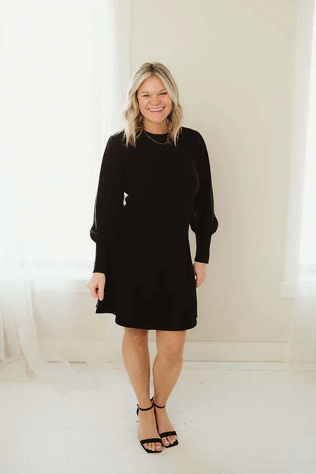 Puff & Flare Sweater Dress - Image 2