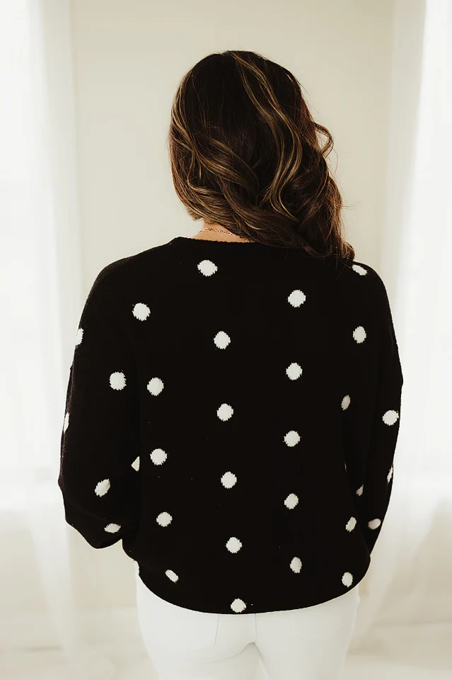 Black & White Polka Dot Cardigan - Image 4