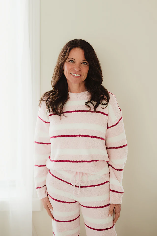 Pink Cloud Stripe Knit Set - Image 2