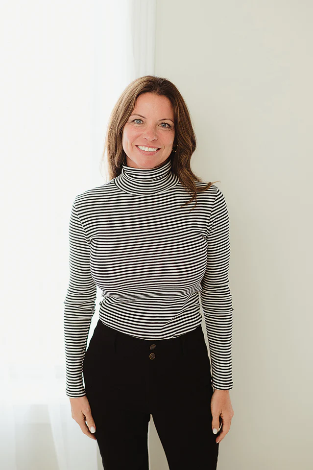 Polished Striped Turtleneck - Image 2