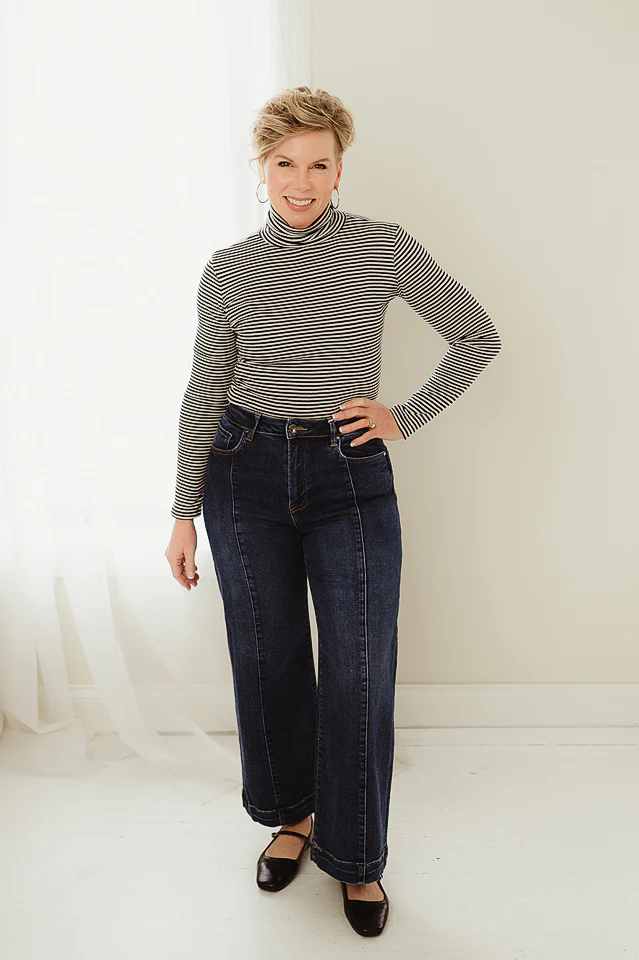 Polished Striped Turtleneck - Image 5