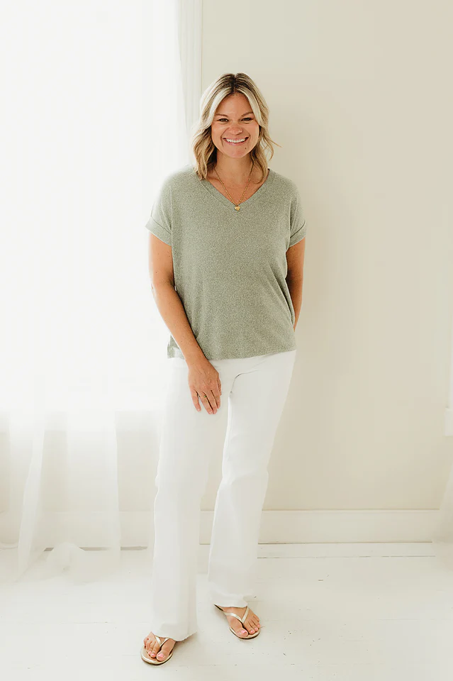 Light Olive Mellow Cloud Tee - Image 3