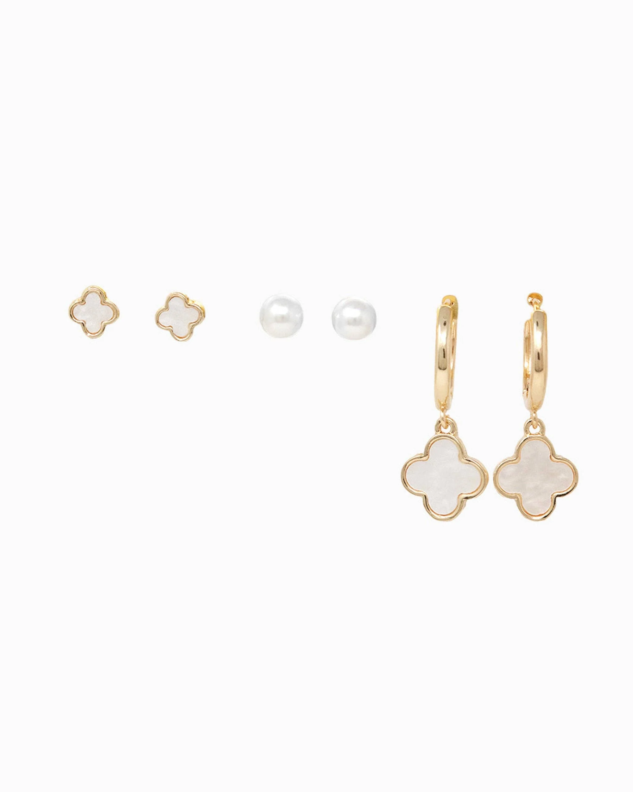 White Trio Pearl Clover Set - Image 5