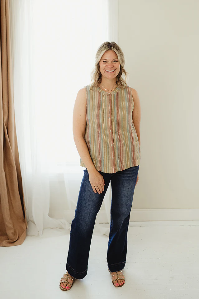 Terracotta Sundrop Stripe Tank - Image 2