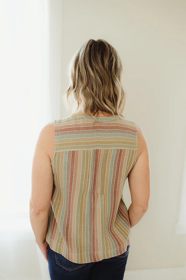 Terracotta Sundrop Stripe Tank - Image 3