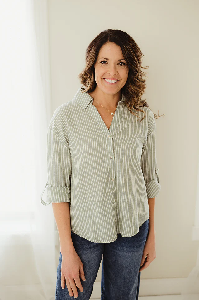 Olive Riviera Striped Shirt