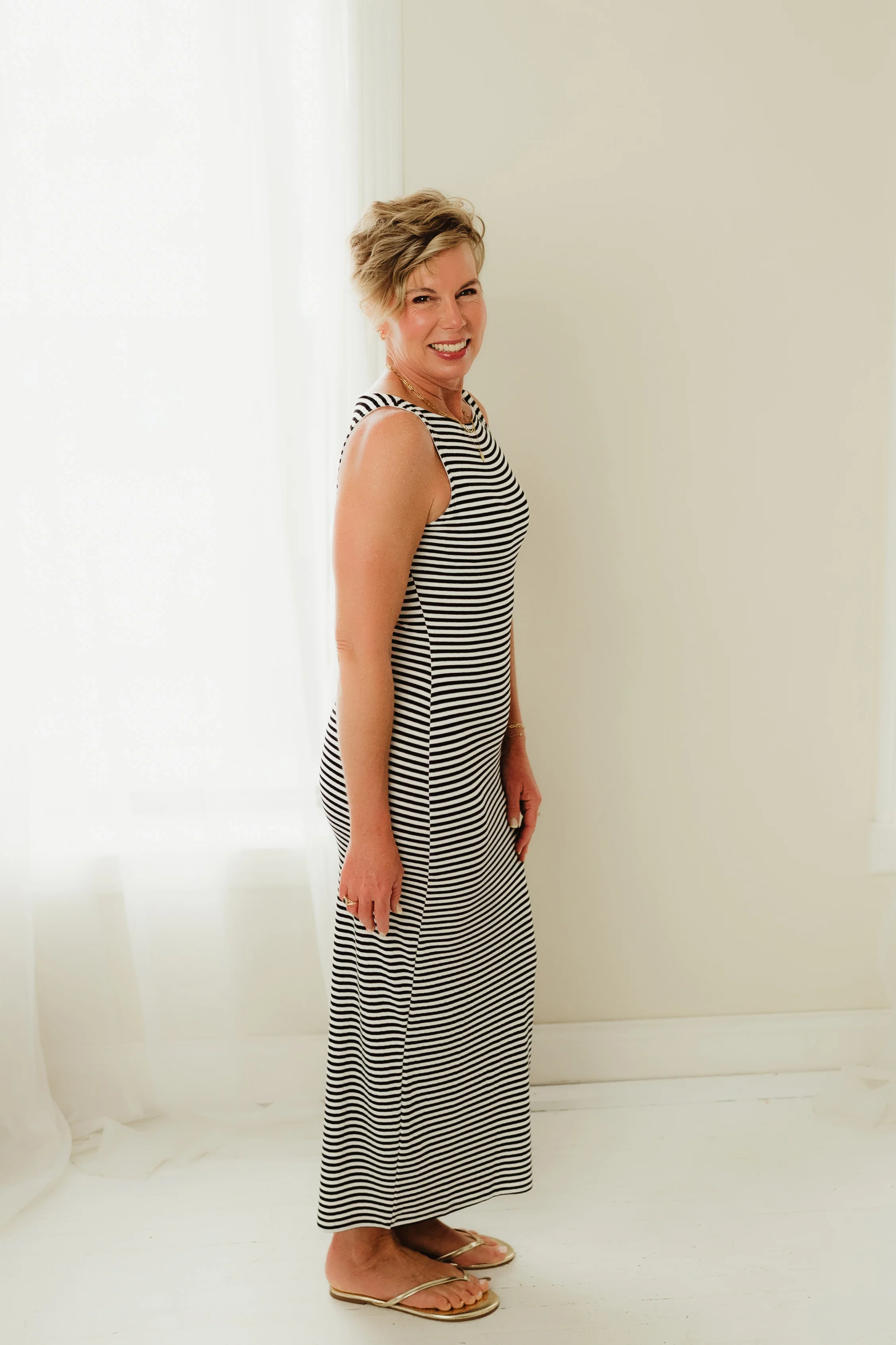 Black & White Midtown Stripe Midi - Image 2