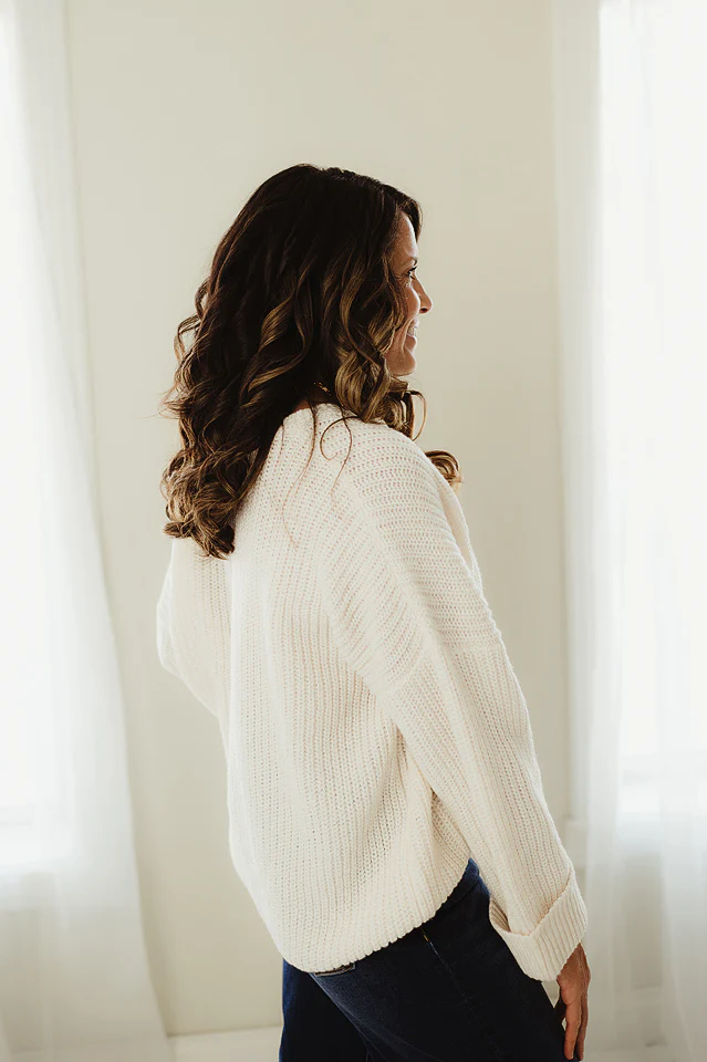 Ribbed Oversize Knit Sweater - Image 3