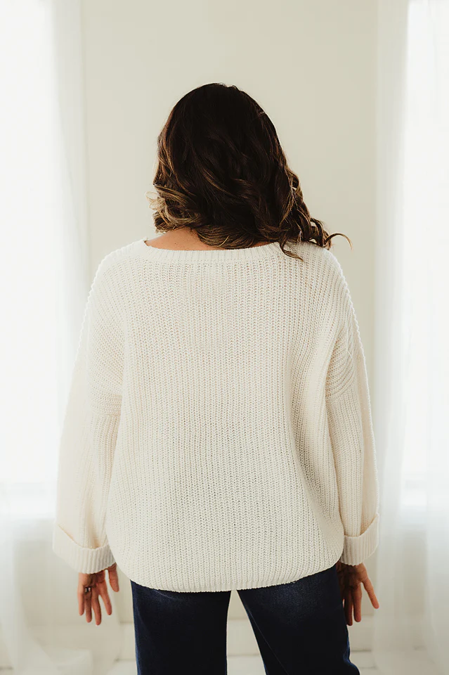 Ribbed Oversize Knit Sweater - Image 4