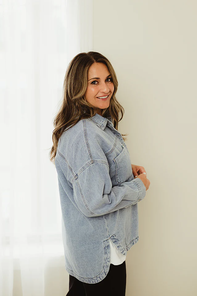 Oversized Denim Shacket - Image 3