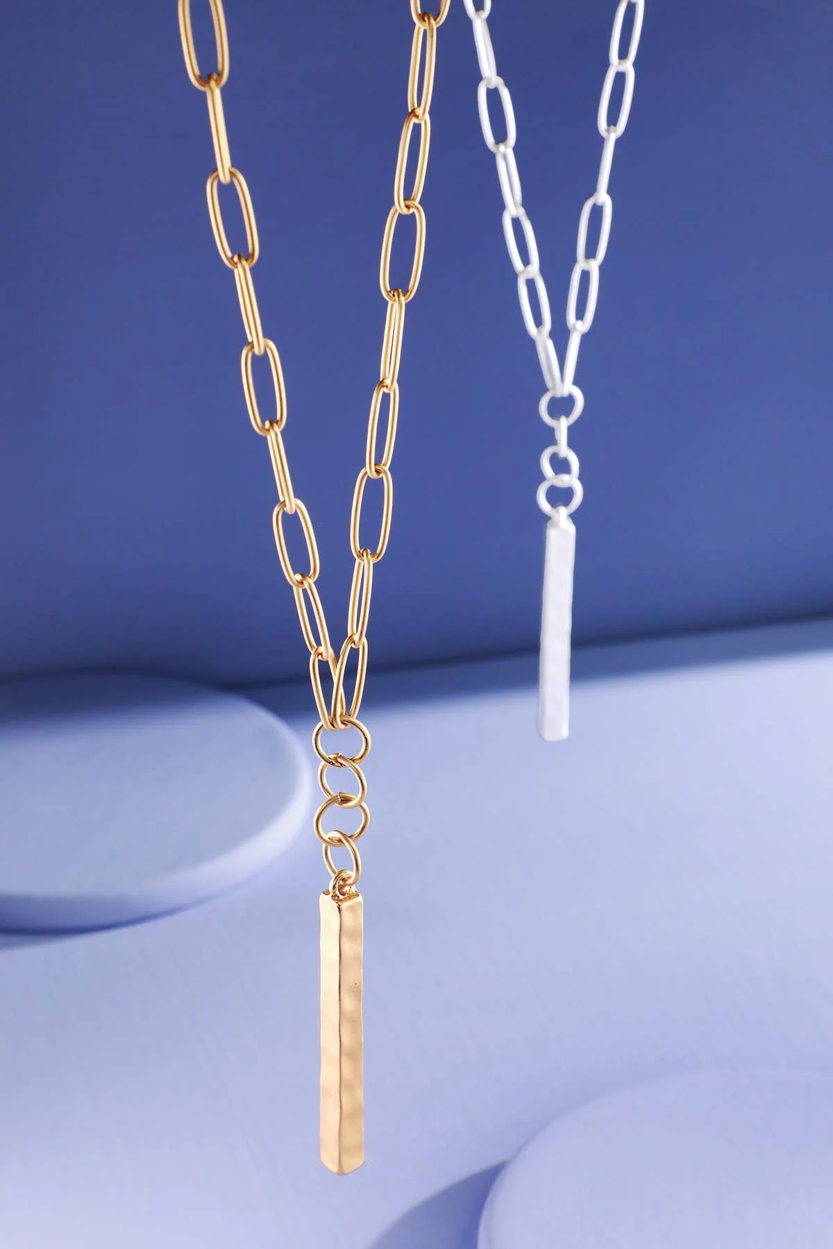 Paperclip Chain Bar Necklace - Image 3