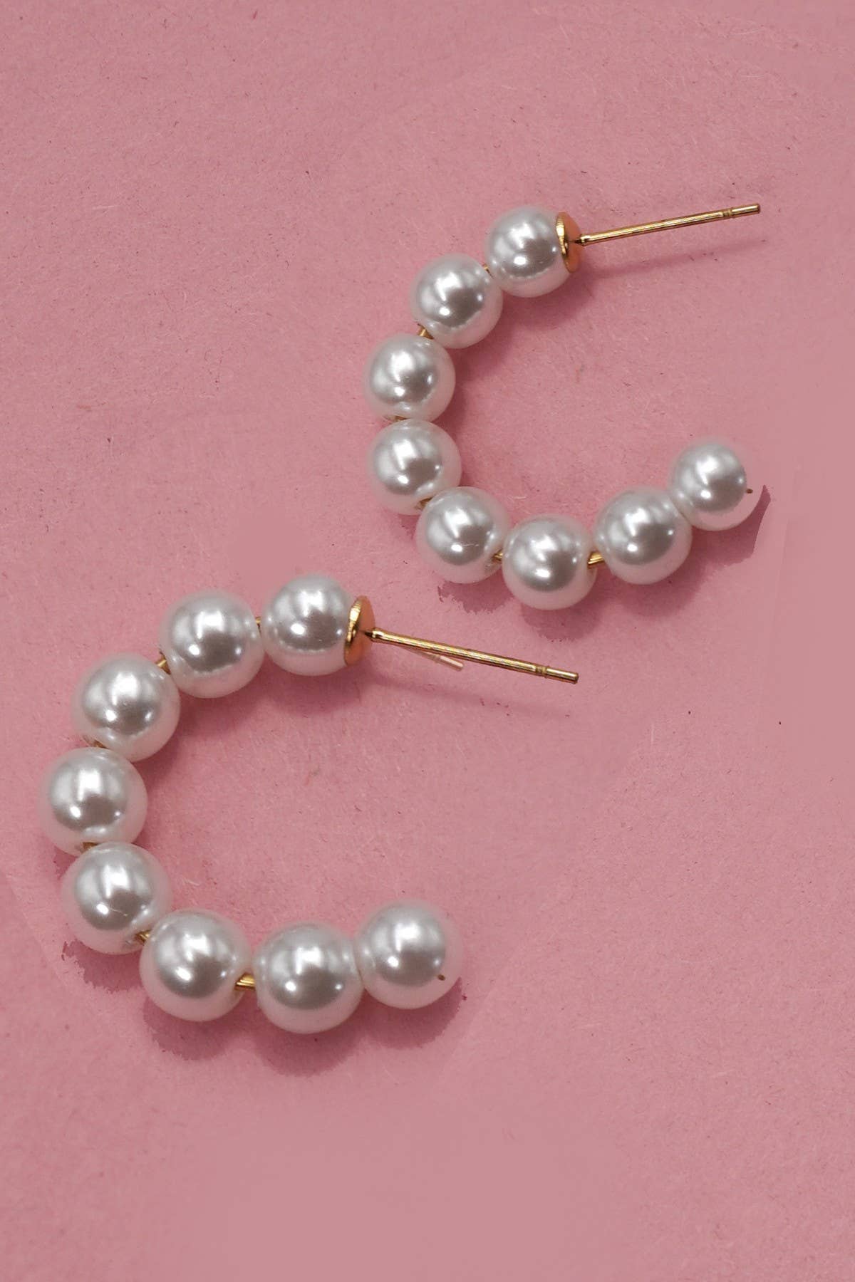 Pearl Beaded Hoops - Image 2