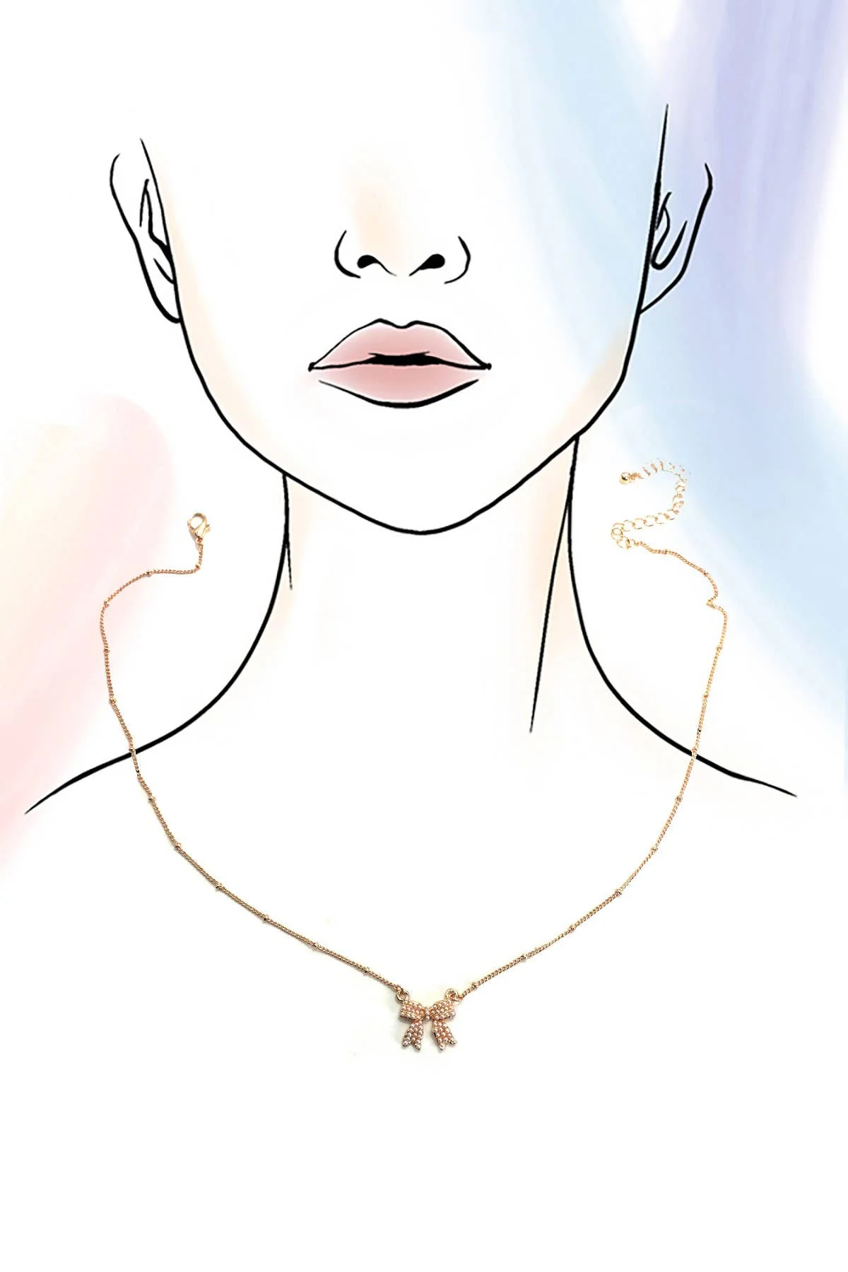 Pearl Bow Charm Necklace - Image 4