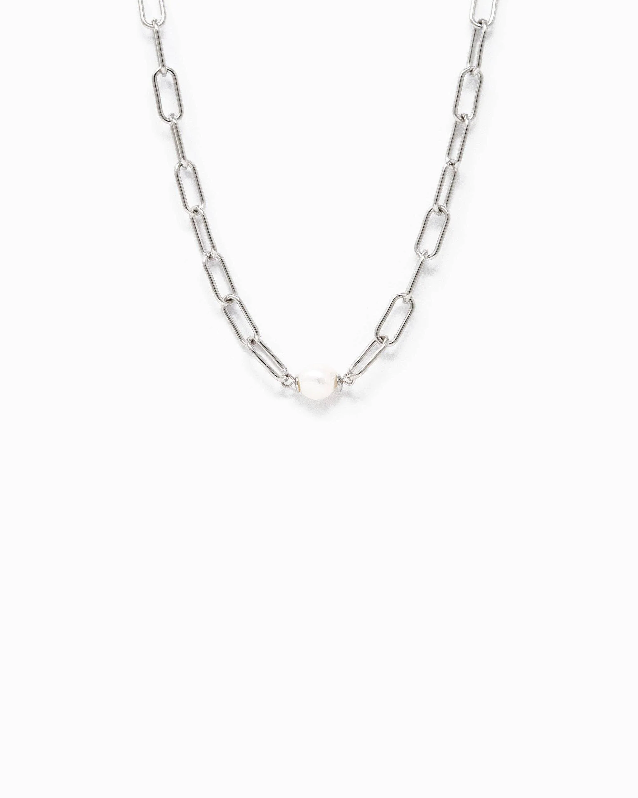 Pearl Paperclip Necklace - Image 3