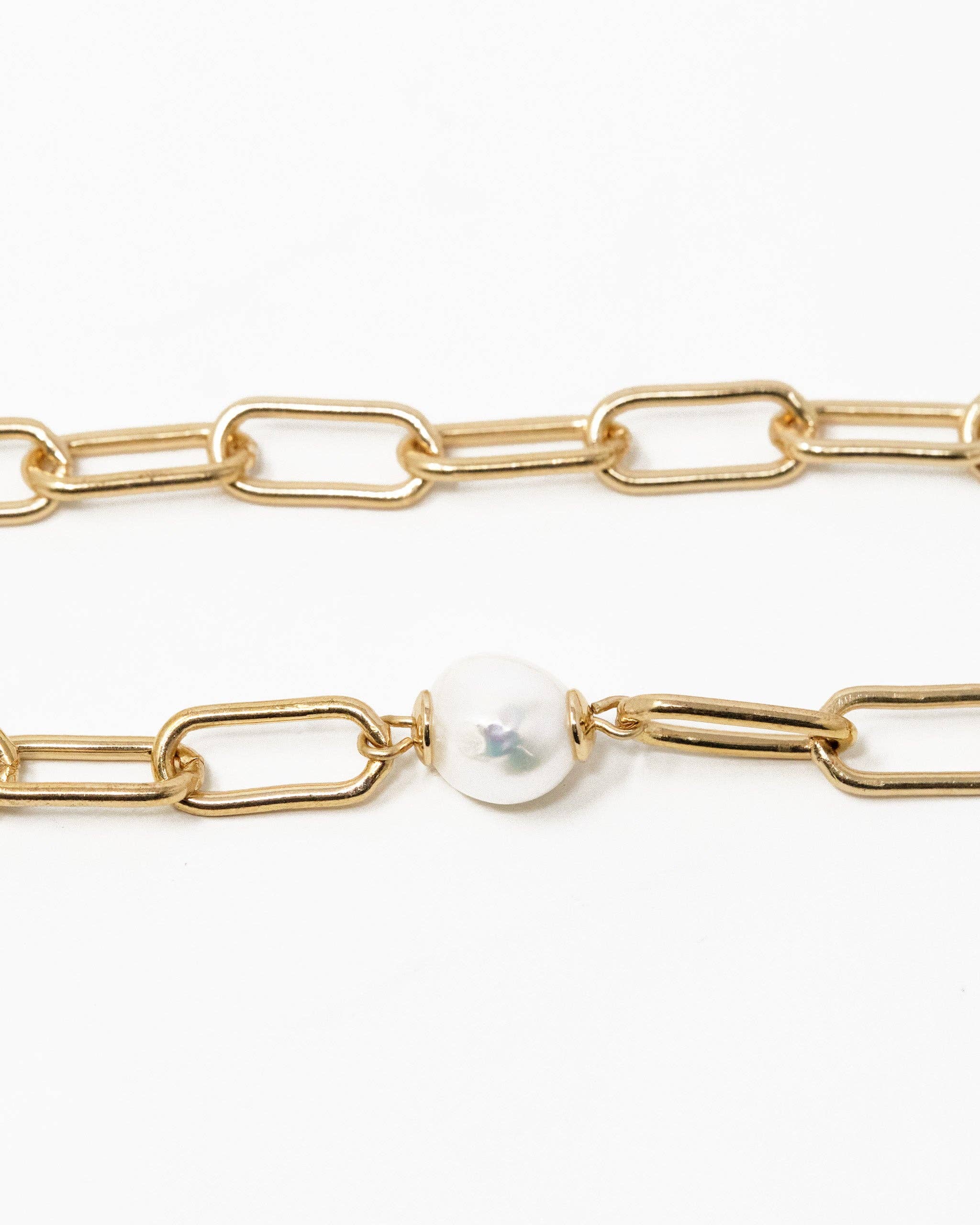 Pearl Paperclip Necklace - Image 4