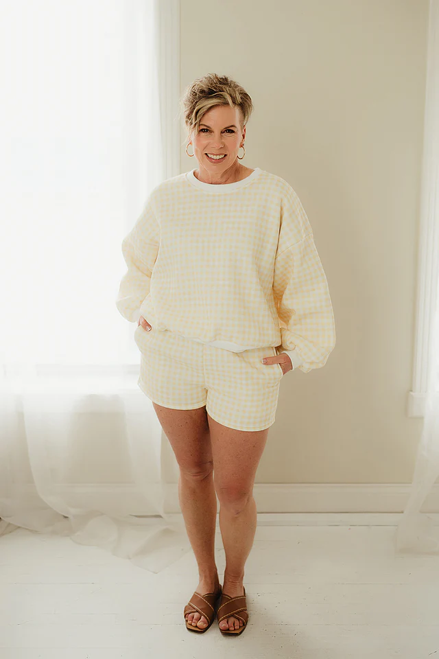 Yellow Gingham Lounge Set - Image 5