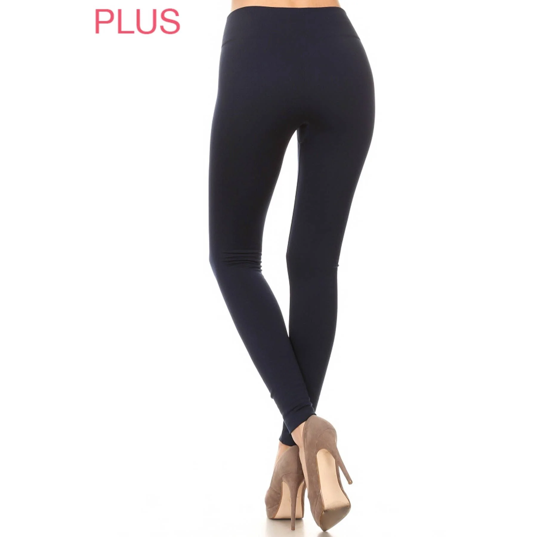 Plus Size High Waist Fleece Lined Leggings - Image 3