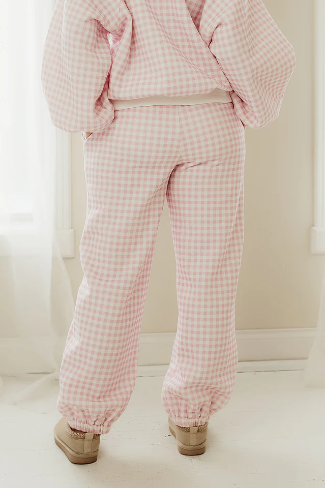 Gingham Drawstring Joggers - Image 3