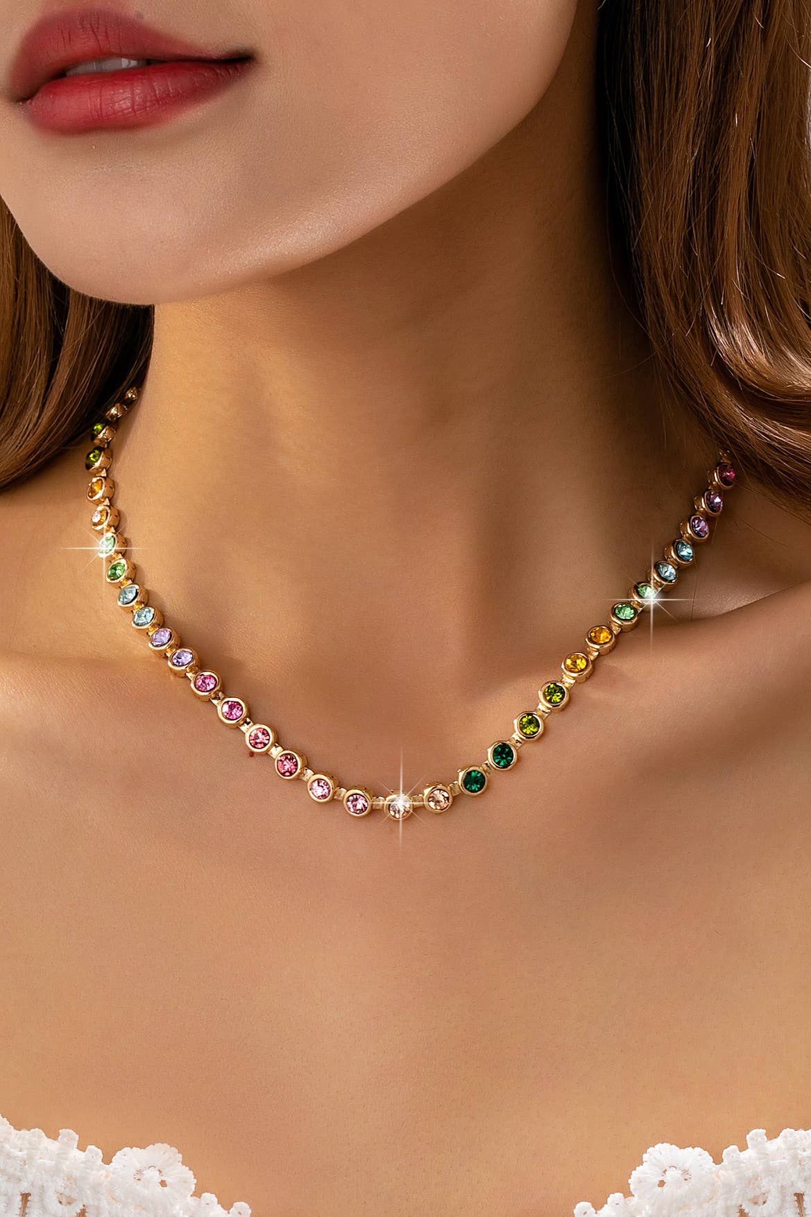 Rainbow Gemstone Necklace - Image 2