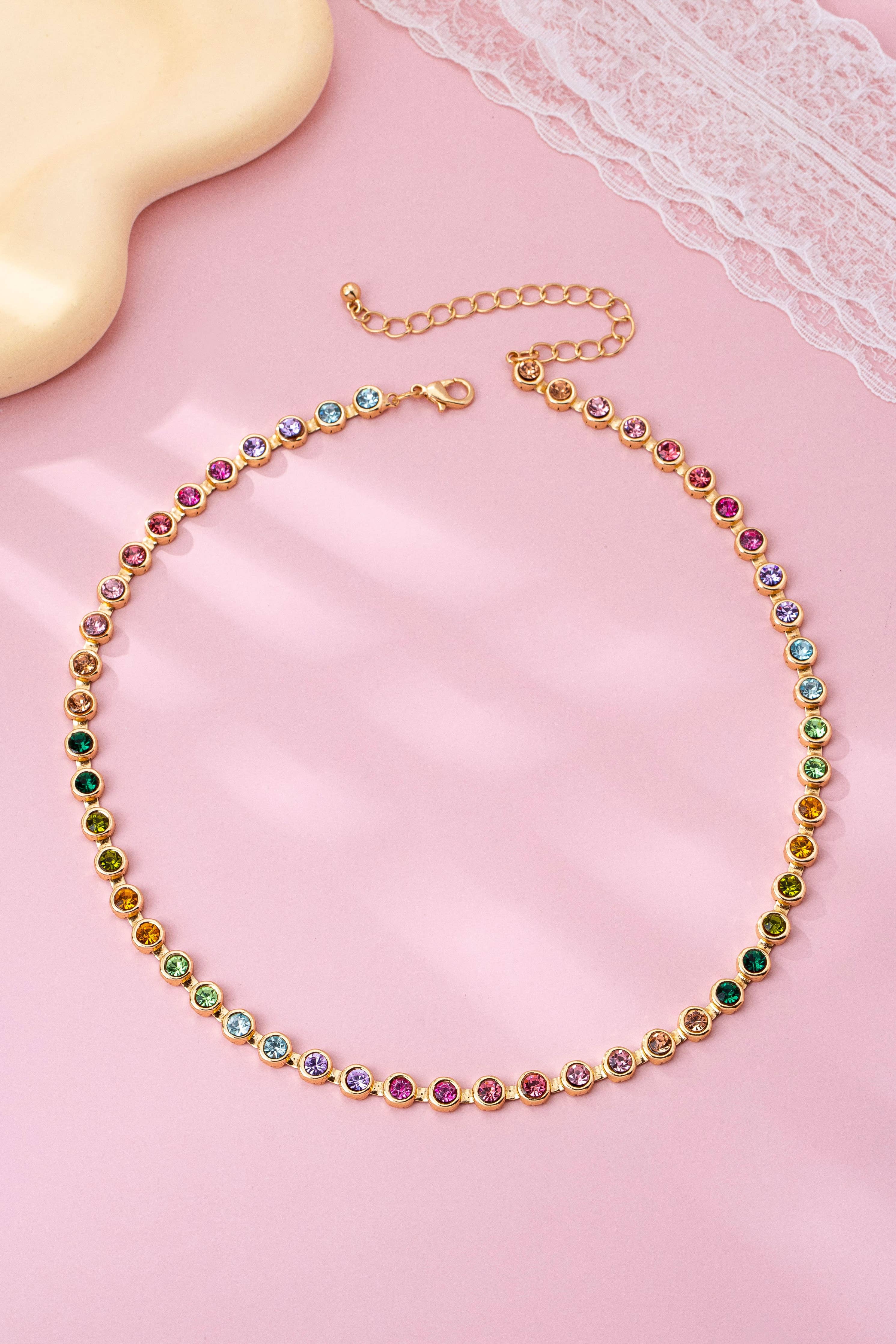 Rainbow Gemstone Necklace - Image 5