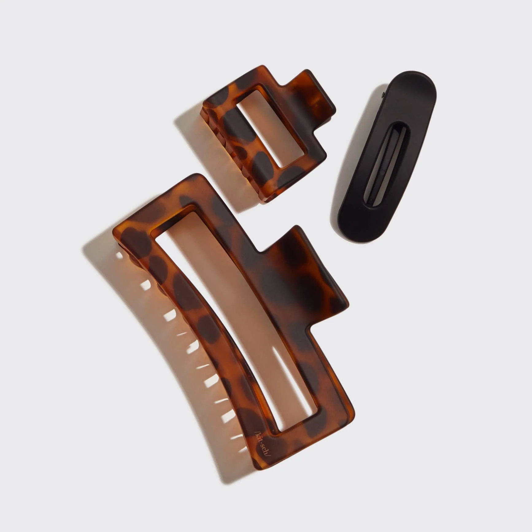 Recycled Trio Claw Clip Set - Tortoise - Image 3
