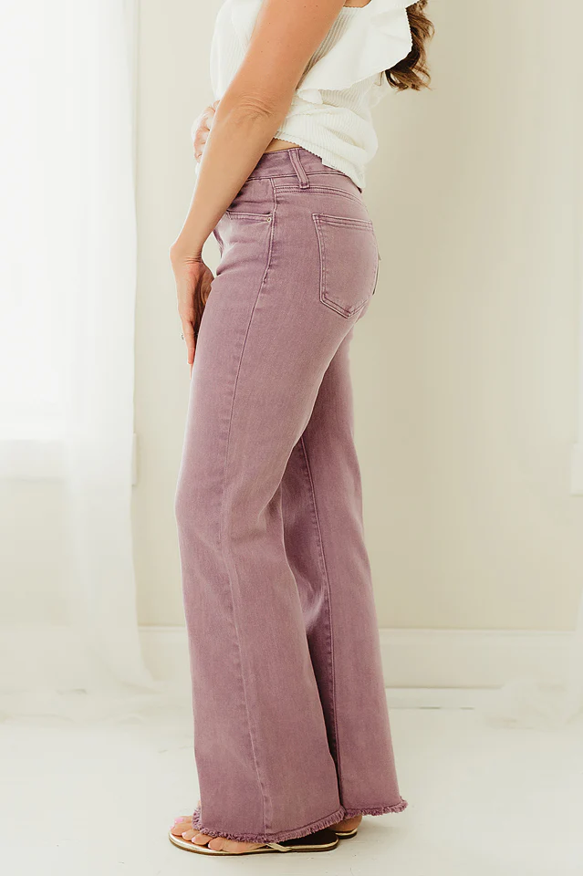 Regular Acid Washed Frayed Pants {more colors available} - Image 16