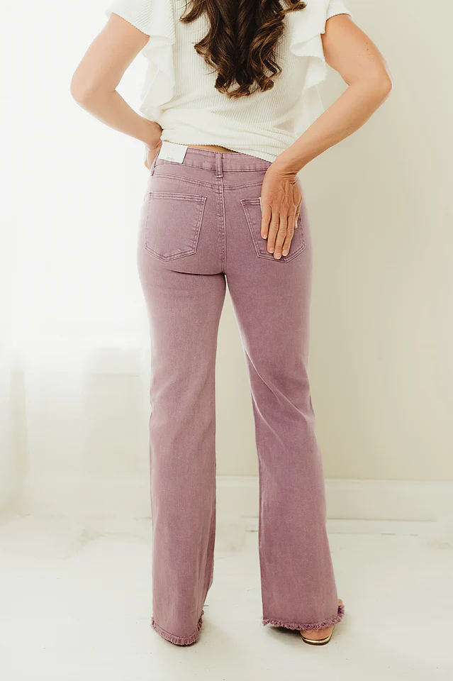 Regular Acid Washed Frayed Pants {more colors available} - Image 17