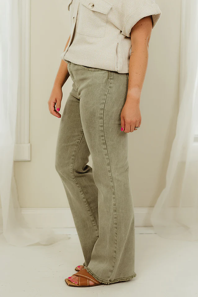 Regular Acid Washed Frayed Pants {more colors available} - Image 19