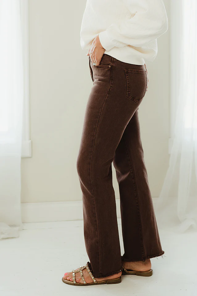 Regular Acid Washed Frayed Pants {more colors available} - Image 31