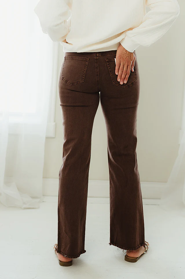 Regular Acid Washed Frayed Pants {more colors available} - Image 32