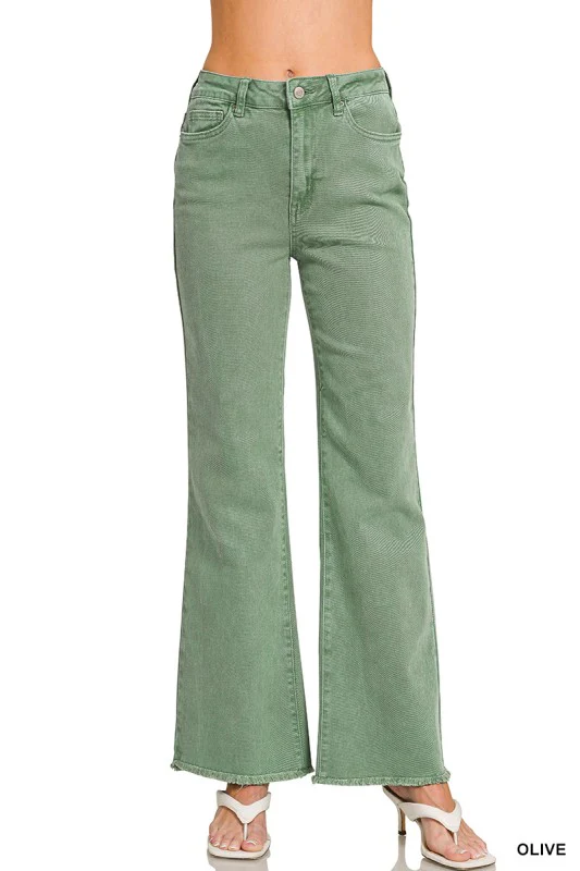 Regular Acid Washed Frayed Pants {more colors available} - Image 7