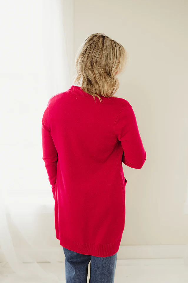 Rib Open Tunic Sweater Cardigan - Image 3
