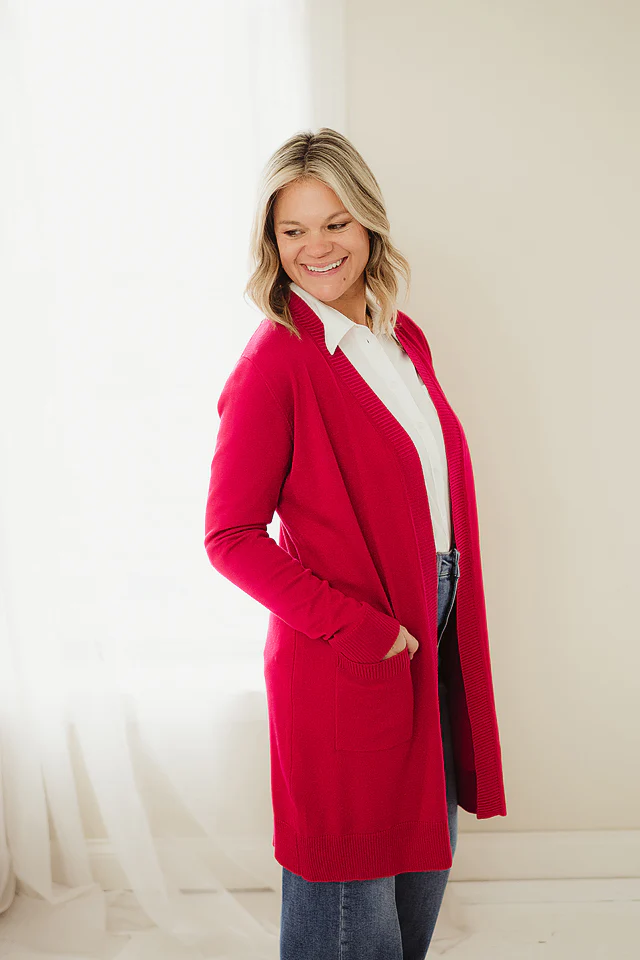 Rib Open Tunic Sweater Cardigan - Image 4
