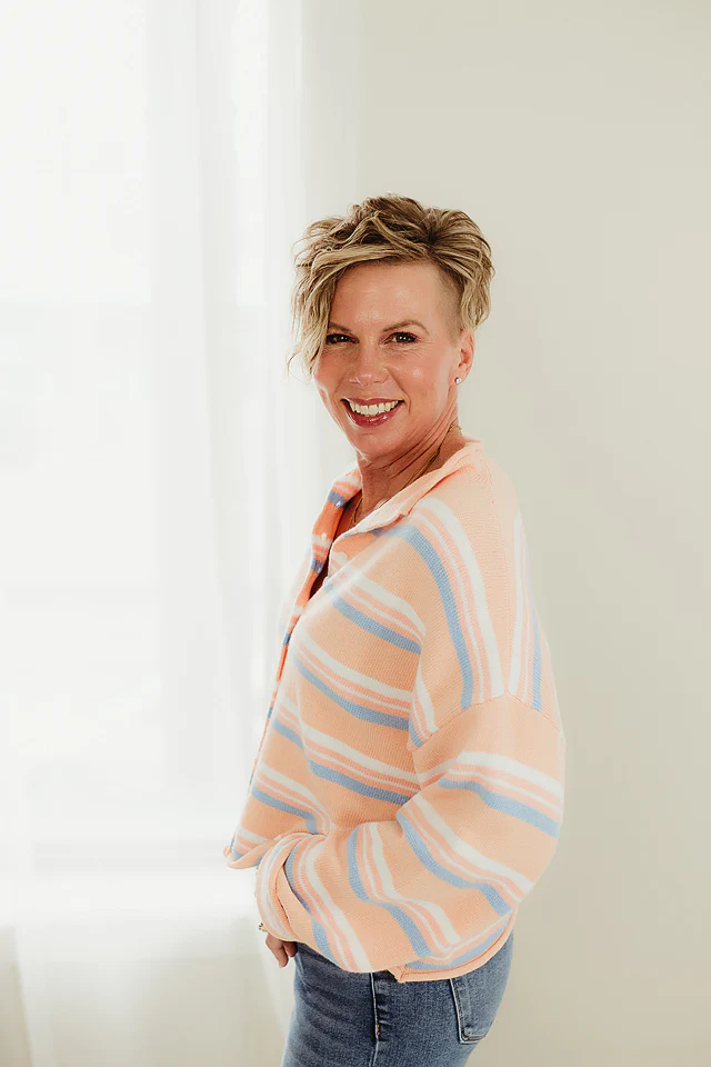 Peach Elise Button Cardi - Image 3