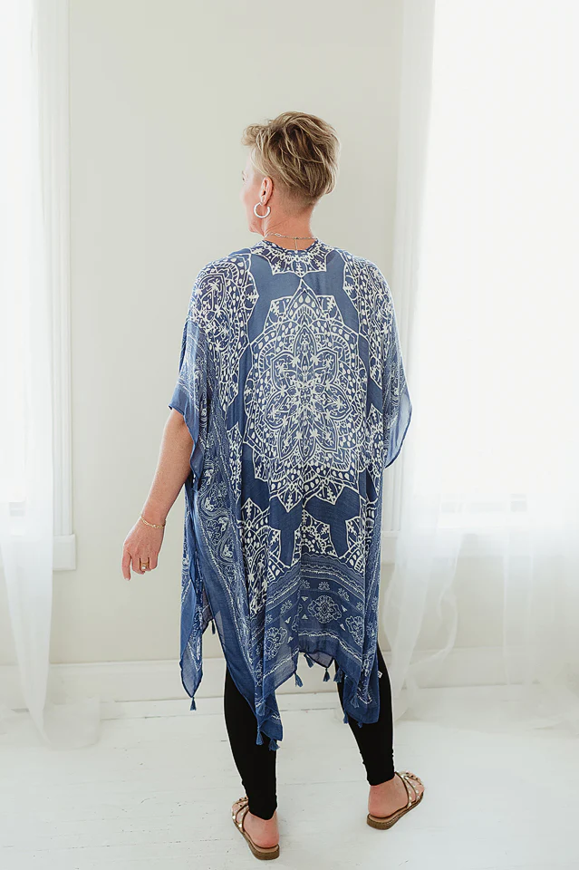 Navy Free Spirit Boho Kimono - Image 2