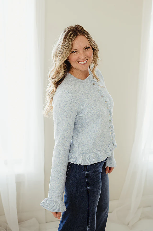 Black Ruffle Wave Cardigan - Image 5