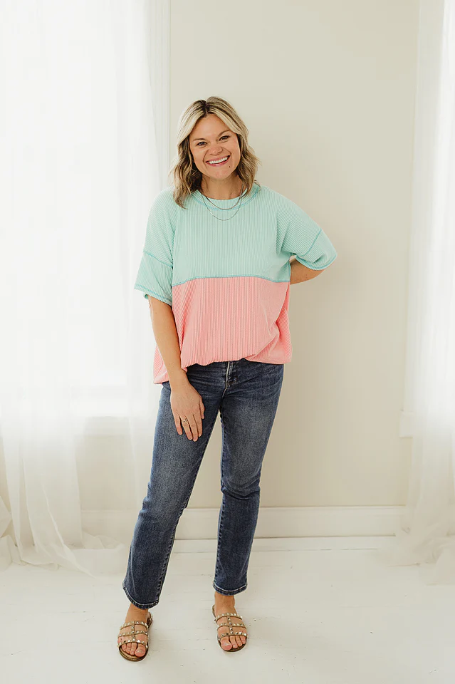 Salmon Dreamwave Rib Pullover - Image 2