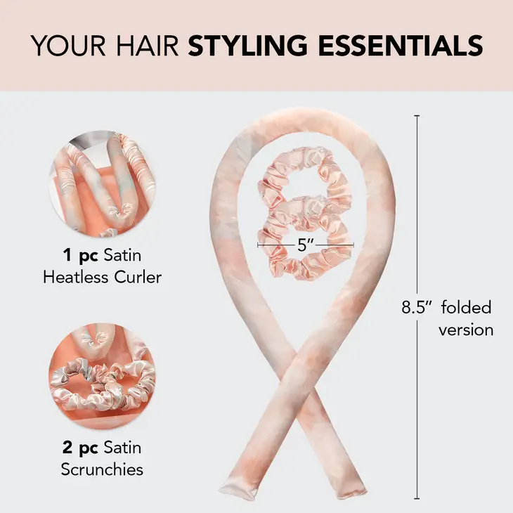 Satin Heatless Curling Set - Sunset Tie Dye - Image 3