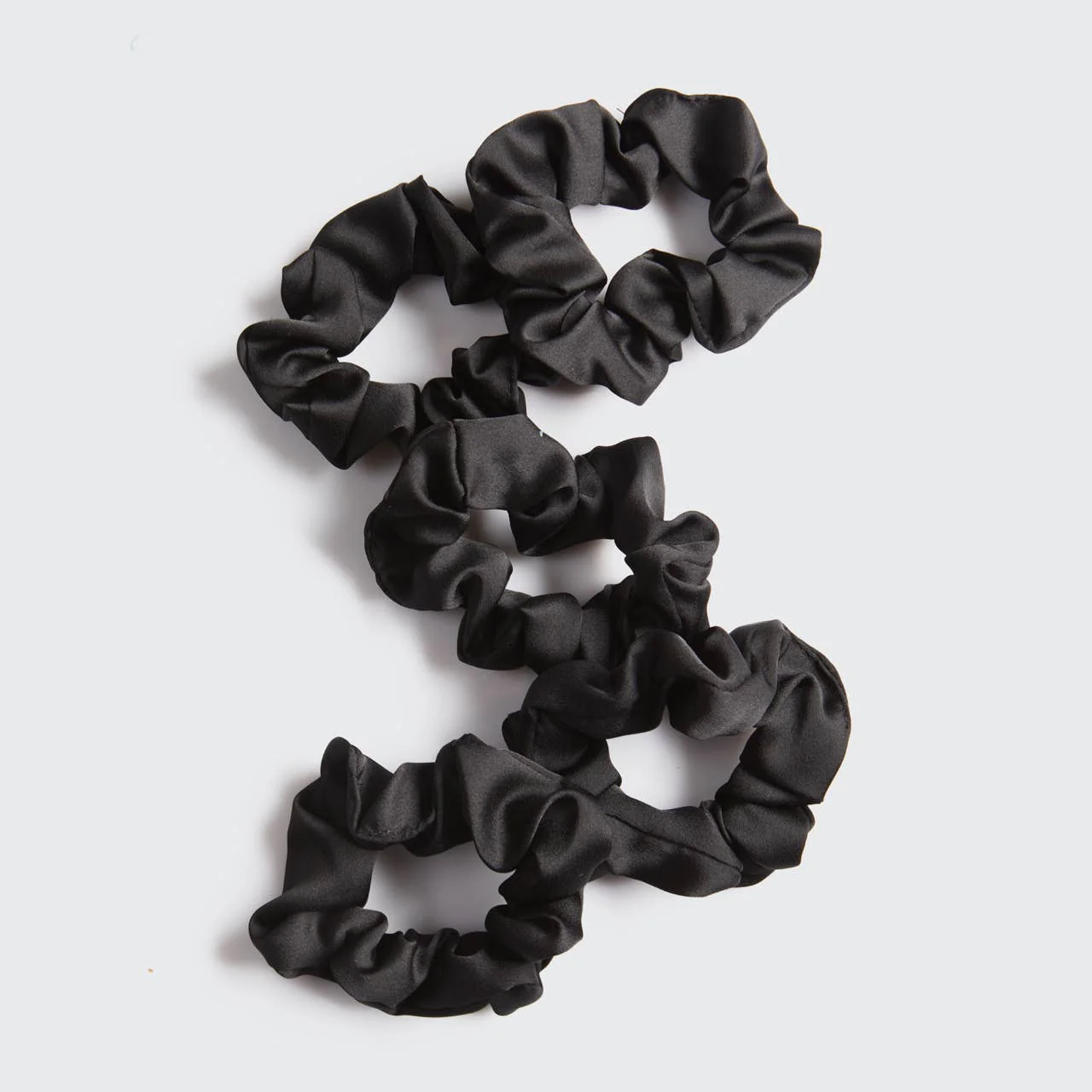 Satin Sleep Scrunchies 5pc - Black - Image 4
