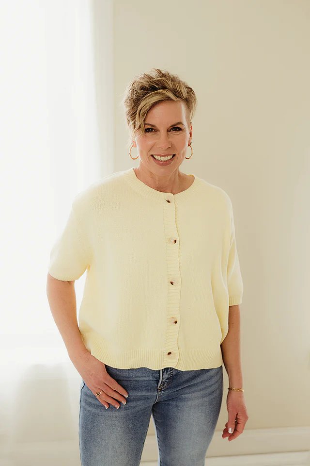 Light Yellow Camille Soft Knit Cardigan