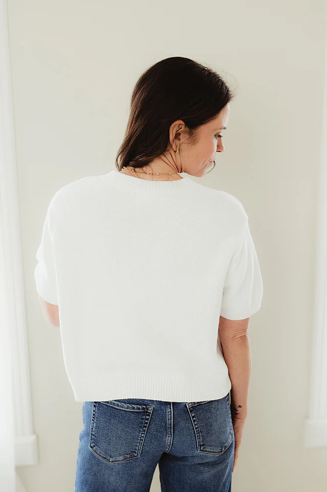 White Camille Soft Knit Cardigan - Image 4