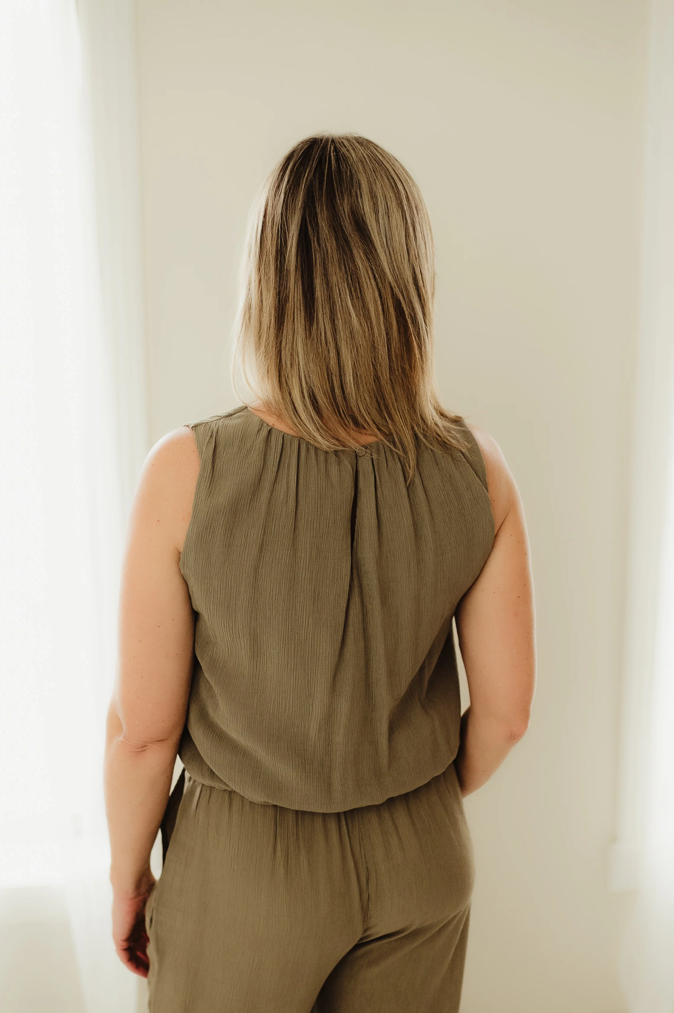 Olive Crinkle Charm Tank - Image 4