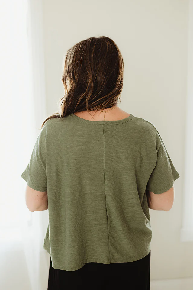 Light Olive Daybreak Slub Tee - Image 3