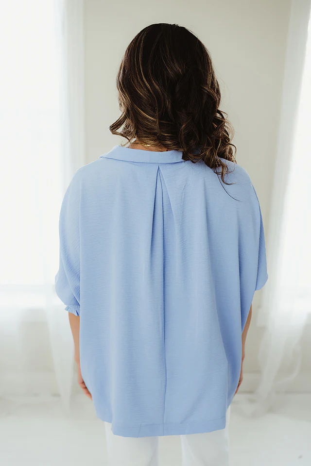 Spring Blue Soft Bloom Blouse - Image 4